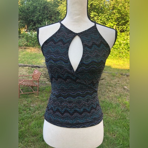 Vintage Y2K Metallic Threading Party Top - Picture 1 of 11